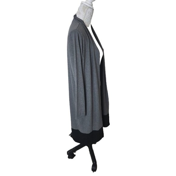 J. Jill Wearever Cardigan Duster Collection Gray/black Open Longline women's XS - Picture 6 of 9
